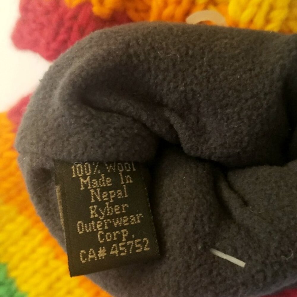 Kyber Outerwear wool fleece lined mittens, 100% wool, Handmade in Himalayas - Picture 3 of 4